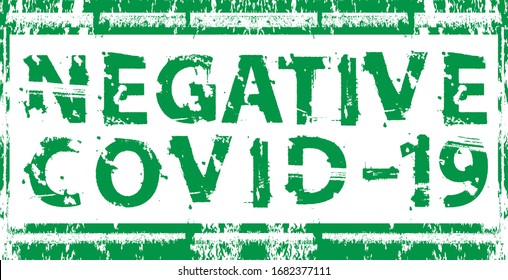  Negative covid-19 . Red grunge stamp. vector