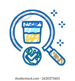 Negative Drogentest Doodle Symbol Skizze Vektor. negatives Testzeichen. einzelne Symbolgrafik