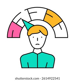 negative employee level line icon vector. negative employee level sign. isolated symbol illustration
