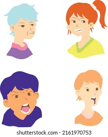Negative expression character illustration design