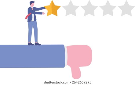 Negative feedback, bad review or one star customer feedback, terrible or poor quality user experience,
