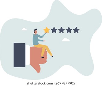 Feedback negativo, revisão ruim ou feedback de um cliente estrela, vida e emprego de pessoas.