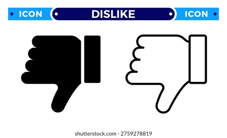 Negative Feedback and Customer Dissatisfaction Thumbs Down Vector Icon Set
