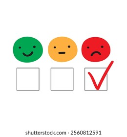 Negative feedback. Hand drawn design. Flat vector illustration on white background.