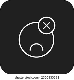 Negative Feedback icon with black filled line style. bad, review, emotion, opinion, no, reject, survey. Vector illustration