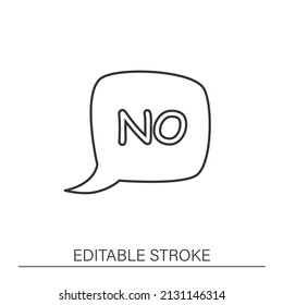 Negative feedback line icon.No clouds. Comment speech bubble. Marketing service. Client experience. Client feedback concept. Isolated vector illustration. Editable stroke