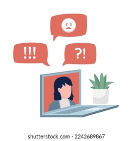 Negative feedback semi flat color vector object. Editable element. Item on white. Unsatisfied review. Simple cartoon style illustration for web graphic design and animation Quicksand Bold font used