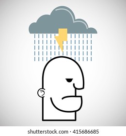 Negative feeling design. mind concept.cloud  icon