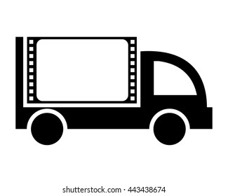 negative film boxcar transportation vehicle ride drive image vector icon
