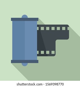 Negative film camera icon. Flat illustration of negative film camera vector icon for web design