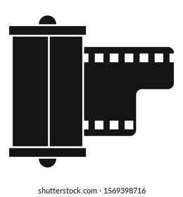 Negative film camera icon. Simple illustration of negative film camera vector icon for web design isolated on white background