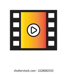 Negative film frame with play button