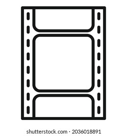 Negative film icon outline vector. Strip frame. Cinema film