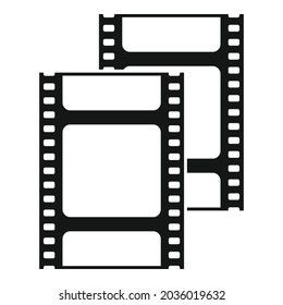 Negative film icon simple vector. Strip frame. Cinema film