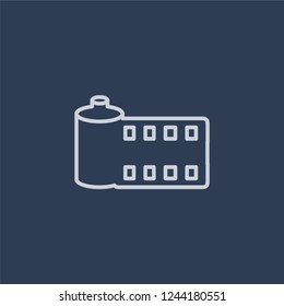 Negative film icon. Trendy flat vector line Negative film icon on dark blue background from Cinema collection. 