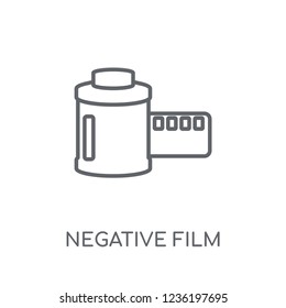 Negative film linear icon. Modern outline Negative film logo concept on white background from Cinema collection. Suitable for use on web apps, mobile apps and print media.