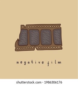 Negative Film Symbol. Social Media Post. Vector Illustration.