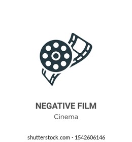 Negative film vector icon on white background. Flat vector negative film icon symbol sign from modern cinema collection for mobile concept and web apps design.