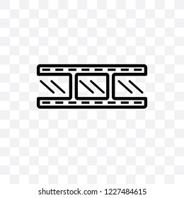 Negative film vector linear icon isolated on transparent background, Negative film transparency concept can be used for web and mobile