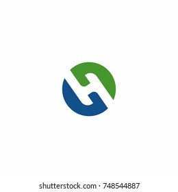 Negative H Letter Initial with Helping Hand Icon Logo Vector