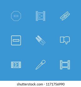 Negative icon. collection of 9 negative outline icons such as nail sawing, sawing, minus, dislike. editable negative icons for web and mobile.