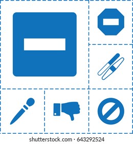Negative icon. set of 6 negative filled icons such as dislike and minus