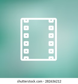 Negative icon thin line for web and mobile, modern minimalistic flat design. Vector white icon on gradient mesh background.