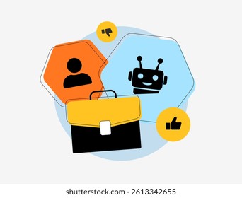 Negative impact of AI on employees. Fear of losing job to AI. Male character swears at artificial intelligence. Problems with job loss due to rapidly developing AI.