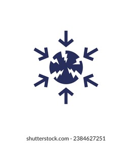 icono de impacto negativo o daño en blanco
