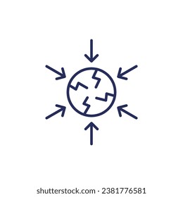 negative impact line icon, vector