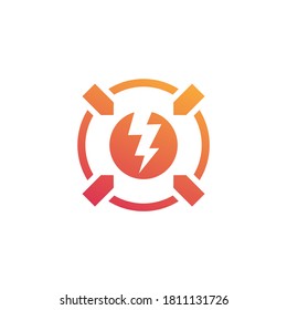 negative, influence impact icon on white