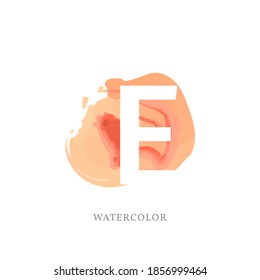 negative letter E with watercolor splash for fashion or beauty care logo, apparel brand, personal branding identity, make up artist or any other company