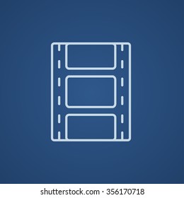 Negative line icon for web, mobile and infographics. Vector light blue icon isolated on blue background.