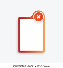 Negative list or planning icon in flat style. Paper sheet with cons clipboard vector illustration on isolated background. Checkbox plan sign business concept.