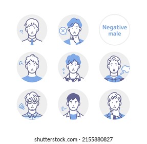 Negative male vector circle icon