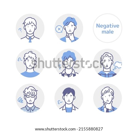 Negative male vector circle icon