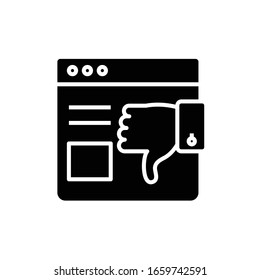 Negative Marke schwarz Symbol, Concept Illustration, Vektorillustration flach Symbol, Glyph-Zeichen.