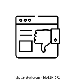 Negative mark line icon, concept sign, outline vector illustration, linear symbol.