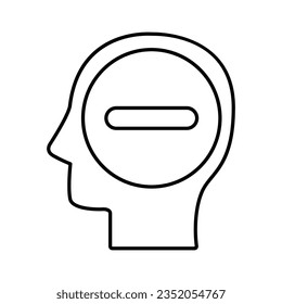 Negatives Mind-Symbol im Rahmenstil