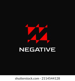 Negative N Red  logo design