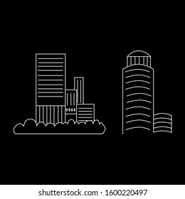 Negative Outline Vector Architecture isolated.
