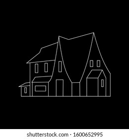 Negative Outline Vector Illustration Country Building Stock Vector ...