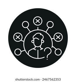 Negative personal traits line black icon. Sign for web page, mobile app, button, logo. Vector isolated button. Editable stroke.