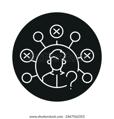Negative personal traits line black icon. Sign for web page, mobile app, button, logo. Vector isolated button. Editable stroke.