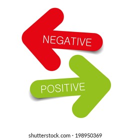 negative positive illustration arrows