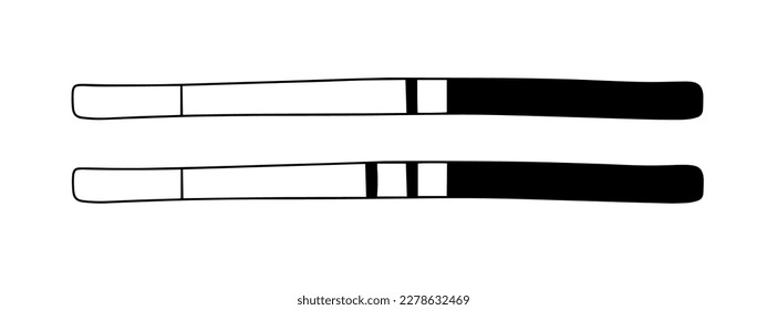 Negative and positive pregnancy test. Test strip. One line drawing for different uses. Vector illustration