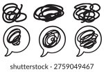 Negative and positive sign symbol. A set of comic symbols of haze, worry, crumple, round and round mark and speech bubble Set. Speech bubbles of hazy anxiety and dissatisfaction