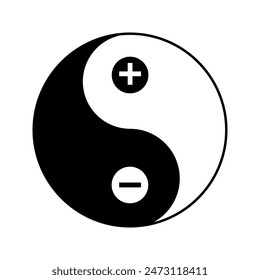 negative and positive yin yang symbol design