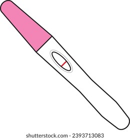 Negative pregnancy test pink stick icon. 