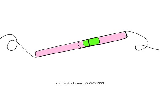 Prueba de embarazo negativa en una sola línea sobre un fondo blanco. Una ilustración vectorial de un intento infructuoso al nacimiento de una nueva vida. Concepto de salud de la mujer.